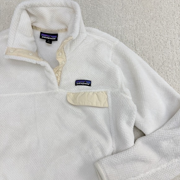 Patagonia Re-Tool Snap-T Fleece Pullover Womens Medium White Excellent 25442 - Picture 3 of 11